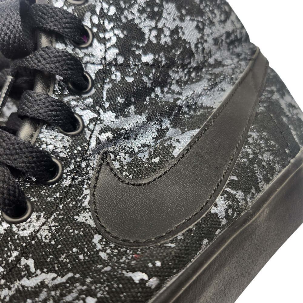 Nike High Tops Womens 10 RARE Court Mid Black Metallic Silver Purple Sneakers - Picture 7 of 12